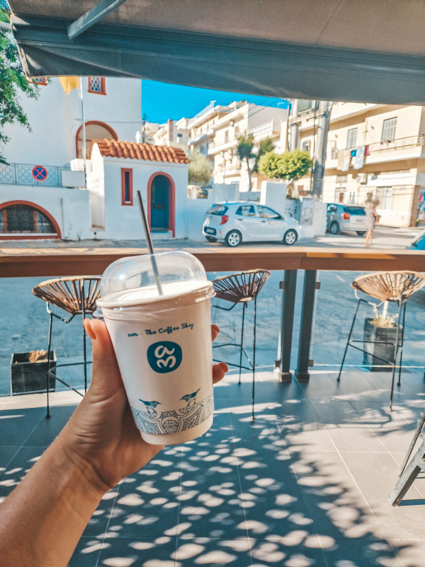 Frappé in café op Karpathos