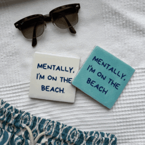 Mentally I'm on the beach tegeltje Te Karpathos guide